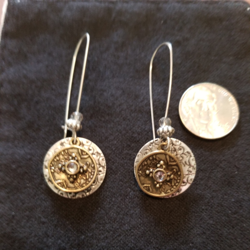 CHICO'S JAILYN LINEAR MIXED METAL EARRINGS